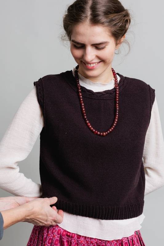 Rockmacherin Ottilie Trachtiger Strickpullunder Kurz Und Gerade Geschnitten