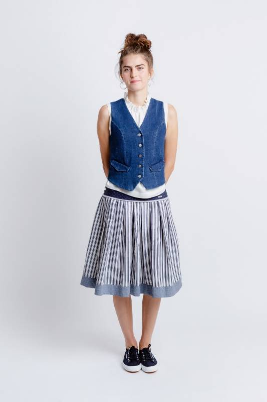 Rockmacherin Resal Damenweste Aus Denim Im Klassischen Stil