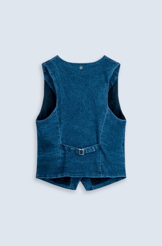 Rockmacherin Resal Damenweste Aus Denim Im Klassischen Stil