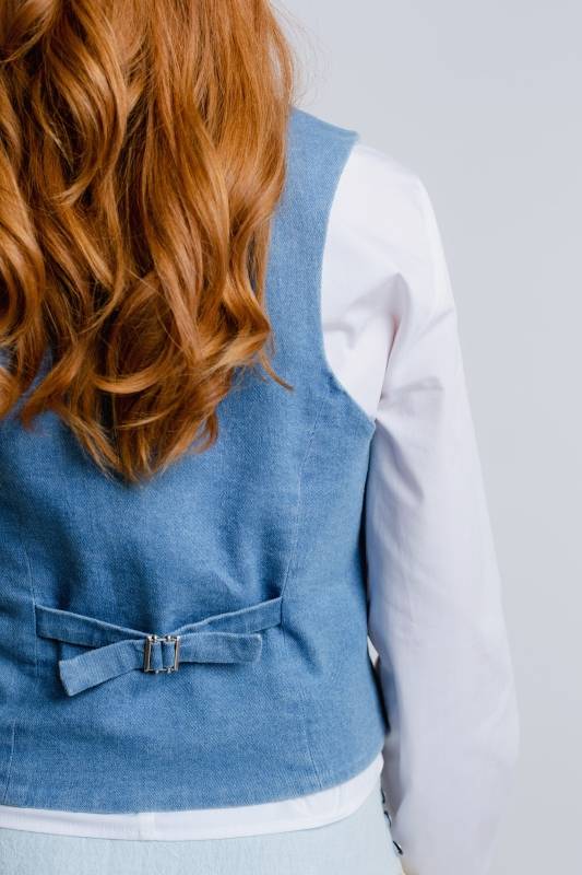 Rockmacherin Resal Damenweste Aus Light Denim Im Klassischen Stil