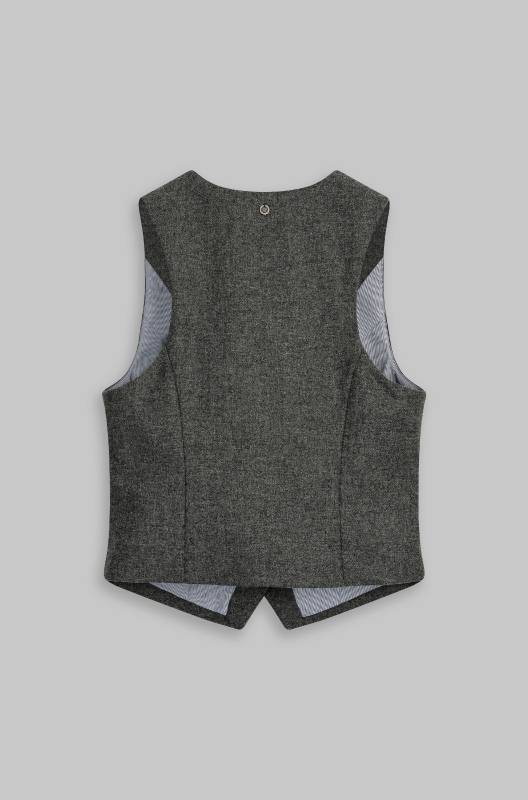 Rockmacherin Resal Damenweste Aus Wollflanell Mit Steinnussknöpfen