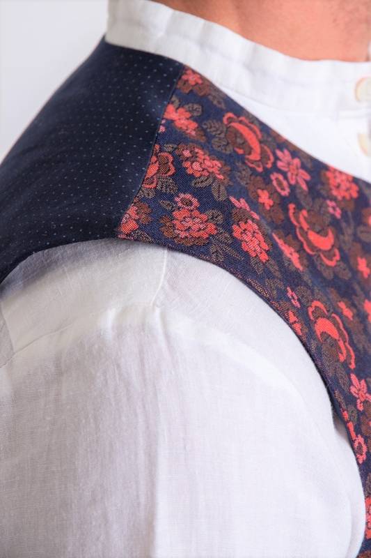 Rockmacherin Karl Blau Rot Gemustert