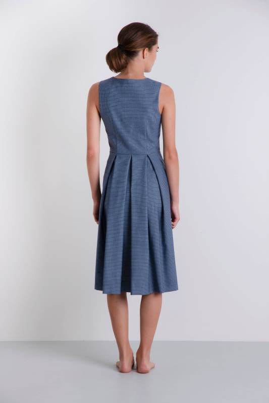 Rockmacherin Katha Kleid Blau, Kariert