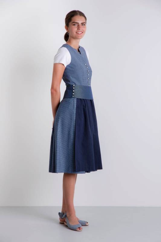 Rockmacherin Katha Kleid Blau, Kariert