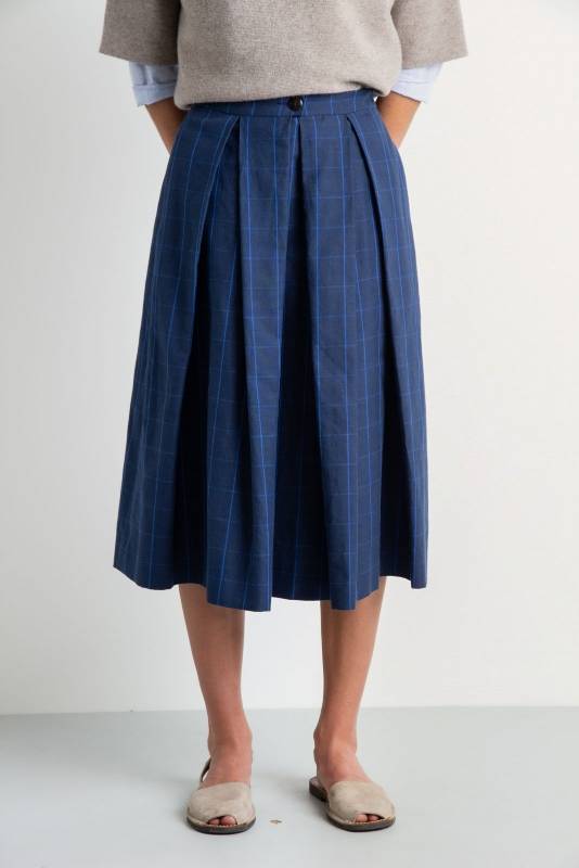 Rockmacherin Münter Rock Marine-kariert