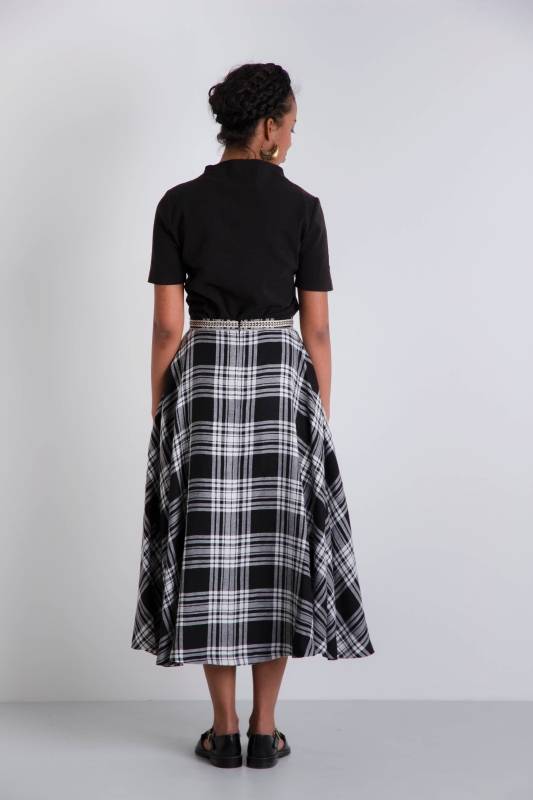 Rockmacherin Seghers Rock Schwarz/weiß, Kariert