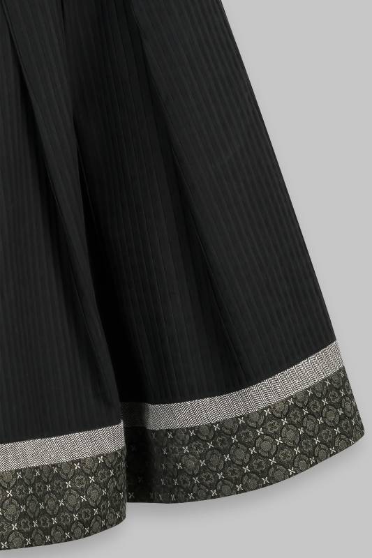 Rockmacherin Rühnacht Trachtenrock Aus Schwarzer Plissee-Baumwolle