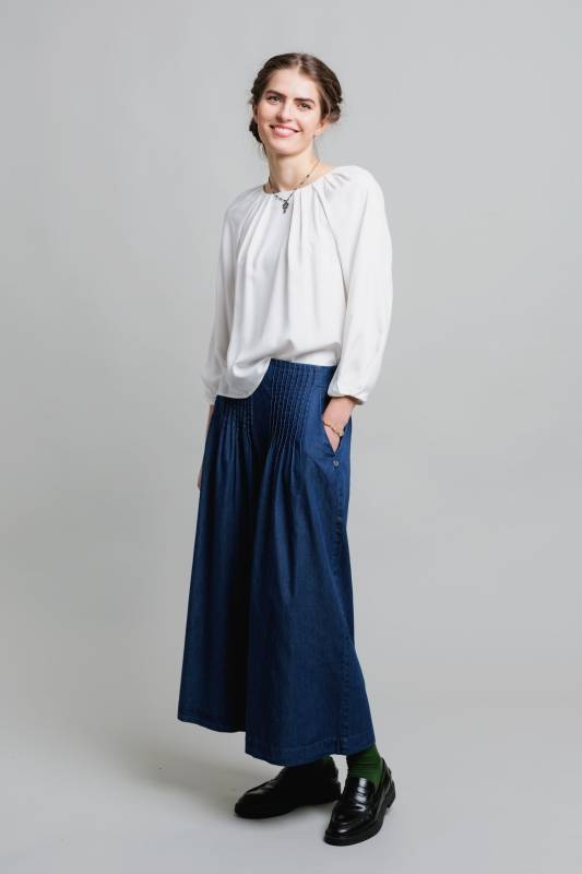 Rockmacherin Sempt Hosenrock Aus Weichem Denim Mit Biesen Und Gummizug