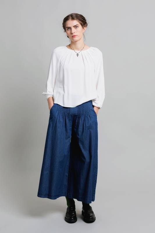 Rockmacherin Sempt Hosenrock Aus Weichem Denim Mit Biesen Und Gummizug