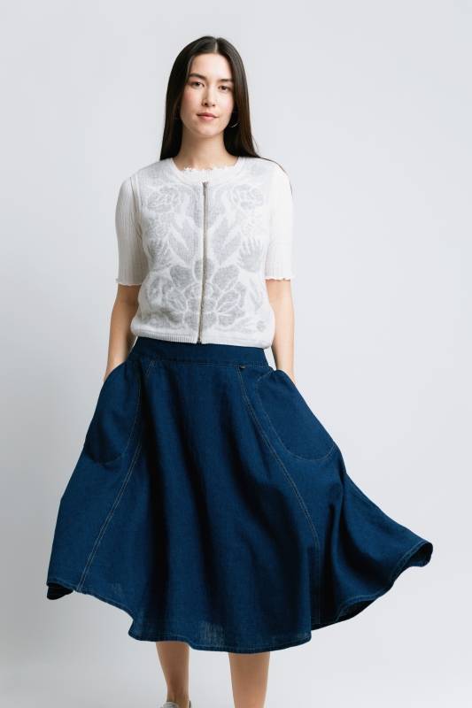 Rockmacherin Wally Strickweste Mit Jacquardmuster Und Reißverschluss