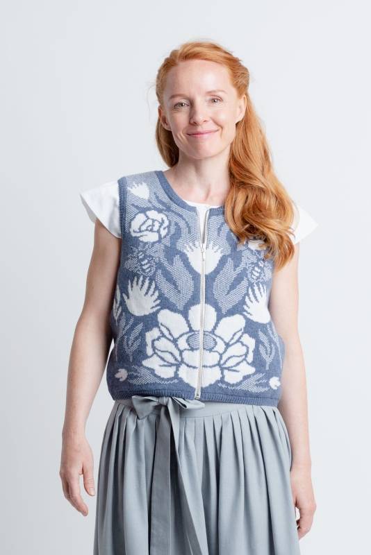 Rockmacherin Wally Strickweste Mit Jacquardmuster Und Reißverschluss