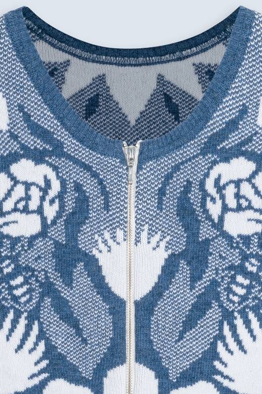 Rockmacherin Wally Strickweste Mit Jacquardmuster Und Reißverschluss