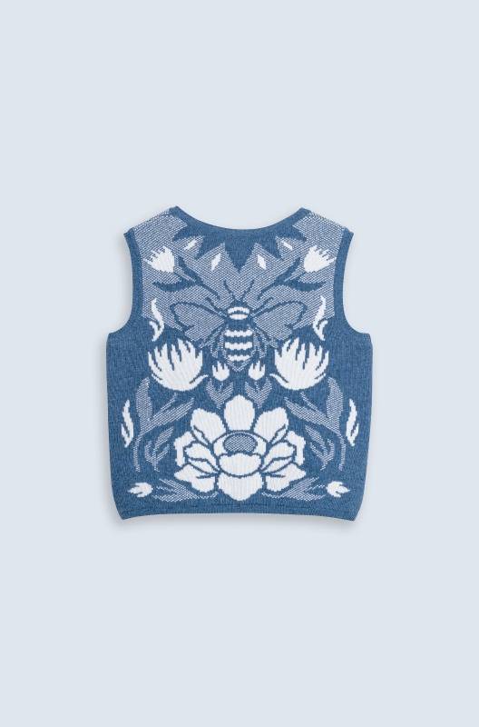 Rockmacherin Wally Strickweste Mit Jacquardmuster Und Reißverschluss