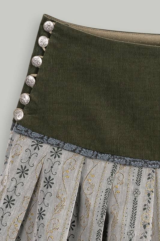 Rockmacherin Woidbodn Trachtenrock Mit Jaquardmuster Und Passe Aus Feincord