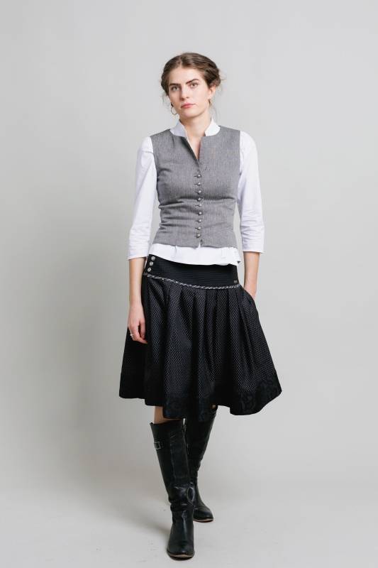 Rockmacherin Zwischbadejohr Trachtenrock Aus Baumwolljacquard Mit Plissee-Baumwolle Im Bund