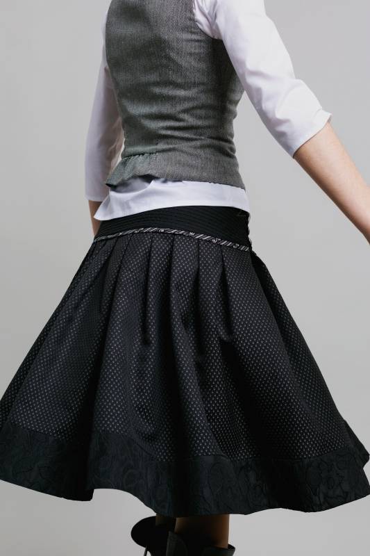 Rockmacherin Zwischbadejohr Trachtenrock Aus Baumwolljacquard Mit Plissee-Baumwolle Im Bund