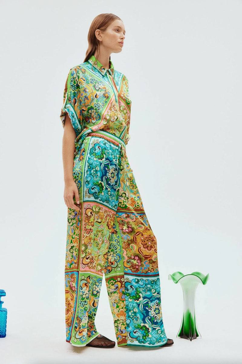 ALEMAIS Hose Grün | Multicolor