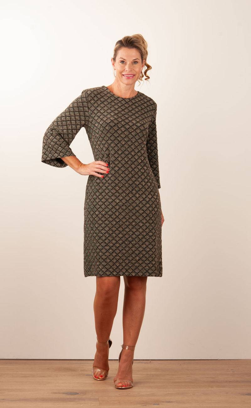 Ana Alcazar Kleid „Glitzer“ Schwarz | Grün | Gold