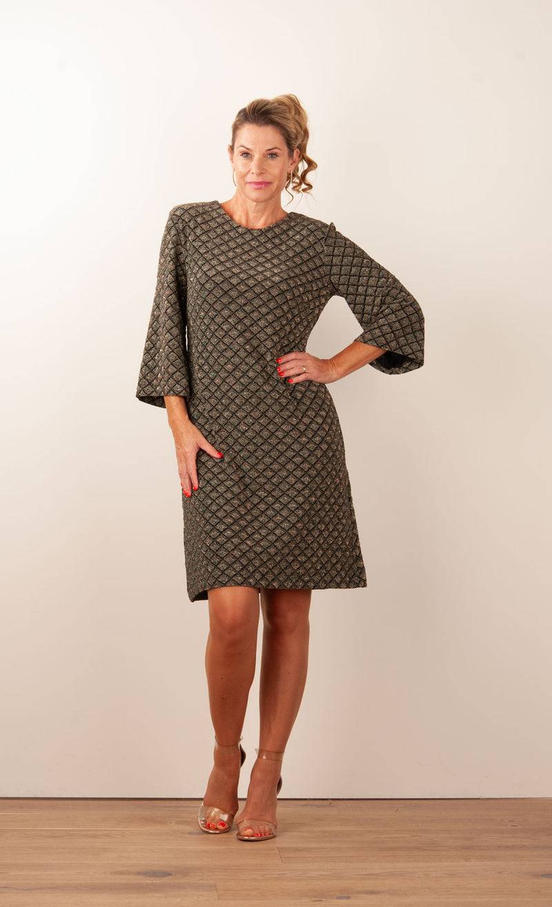 Ana Alcazar Kleid „Glitzer“ Schwarz | Grün | Gold