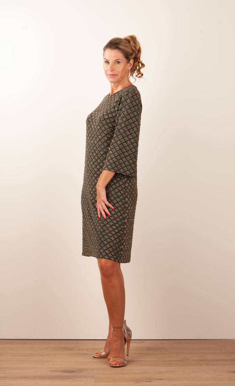 Ana Alcazar Kleid „Glitzer“ Schwarz | Grün | Gold