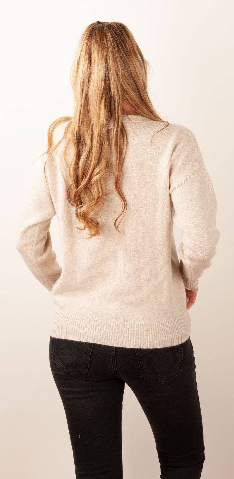 Blossom & Co. Kaschmir Pullover Melange Beige