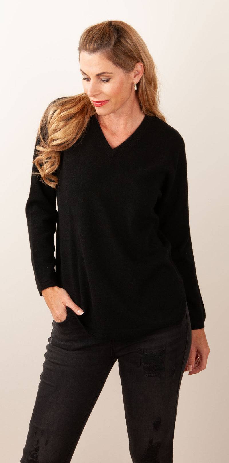 Blossom & Co. Kaschmir Pullover Schwarz