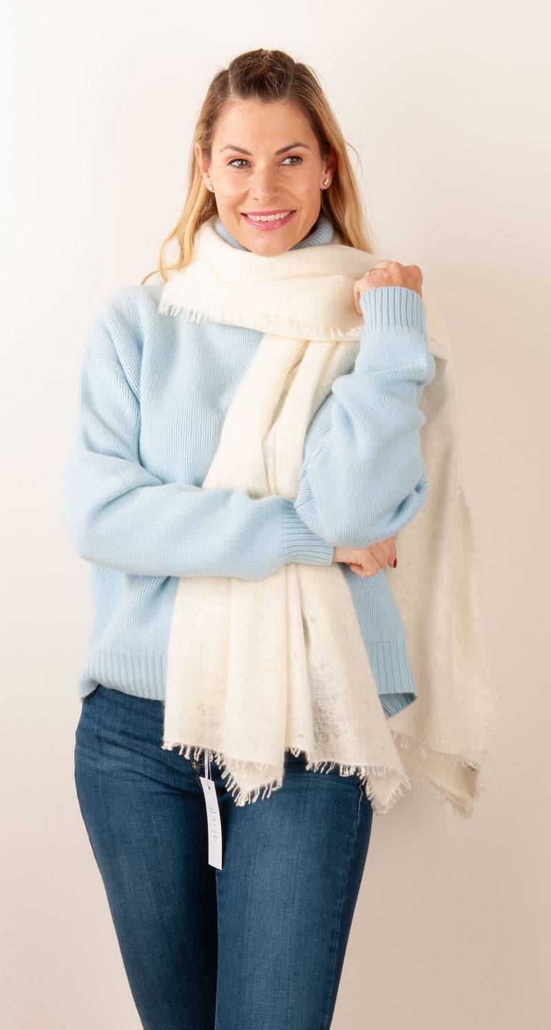 Blossom & Co. Kaschmir Schal Offwhite