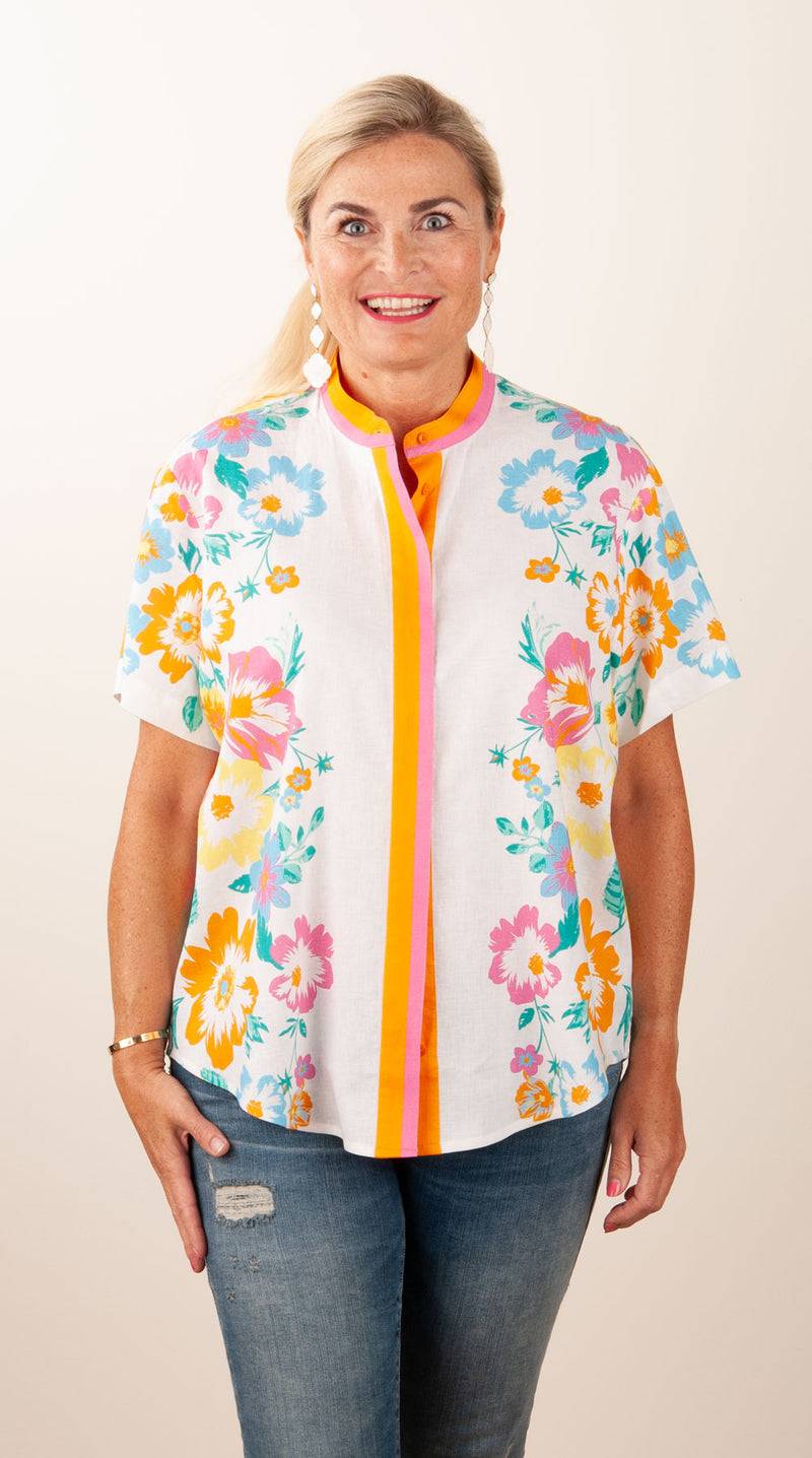 Herzensangelegenheit Blusenshirt Weiß | Pink | Orange | Multicolor