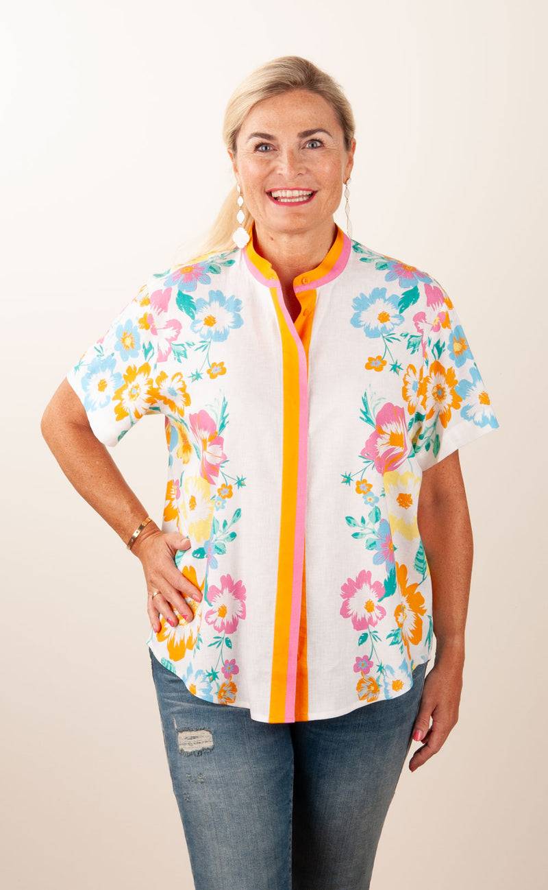 Herzensangelegenheit Blusenshirt Weiß | Pink | Orange | Multicolor