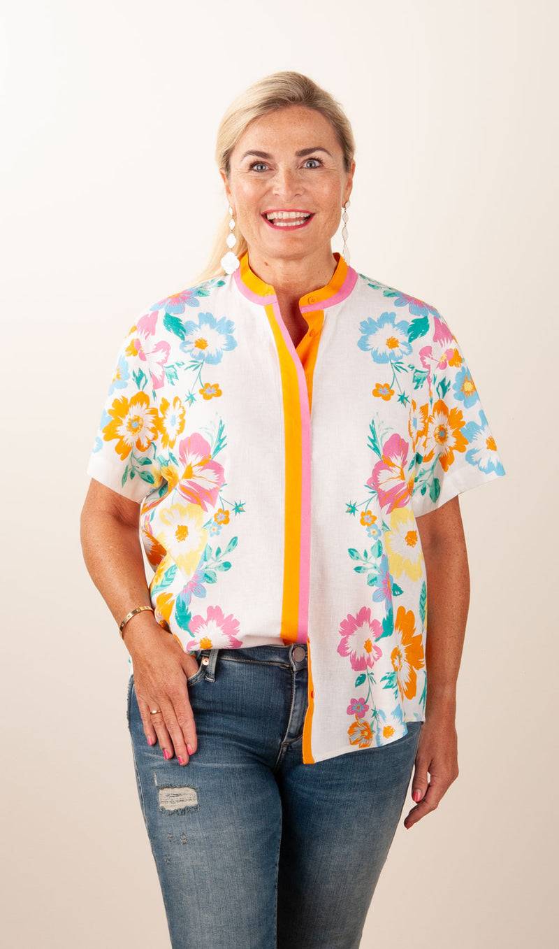 Herzensangelegenheit Blusenshirt Weiß | Pink | Orange | Multicolor