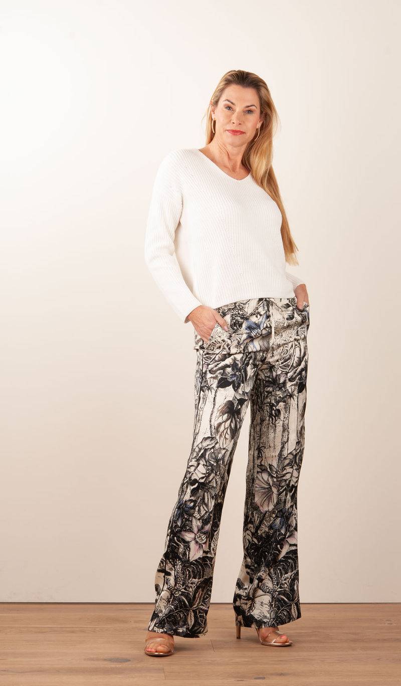 Cambio Hose „Avril“ Creme | Schwarz | Multicolor