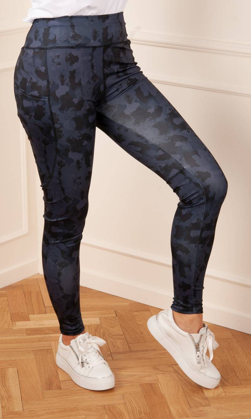 Candy Leggings „Camouflage“ Blau | Schwarz