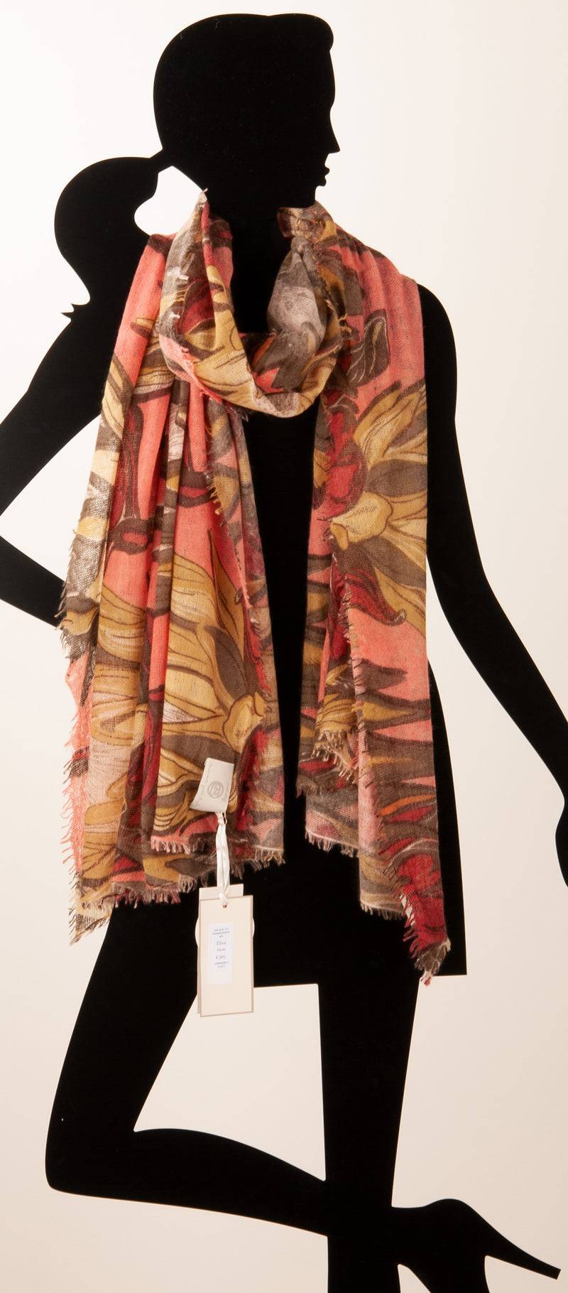 Cute Stuff Schal „Blumen“ Gelb | Koralle | Multicolor