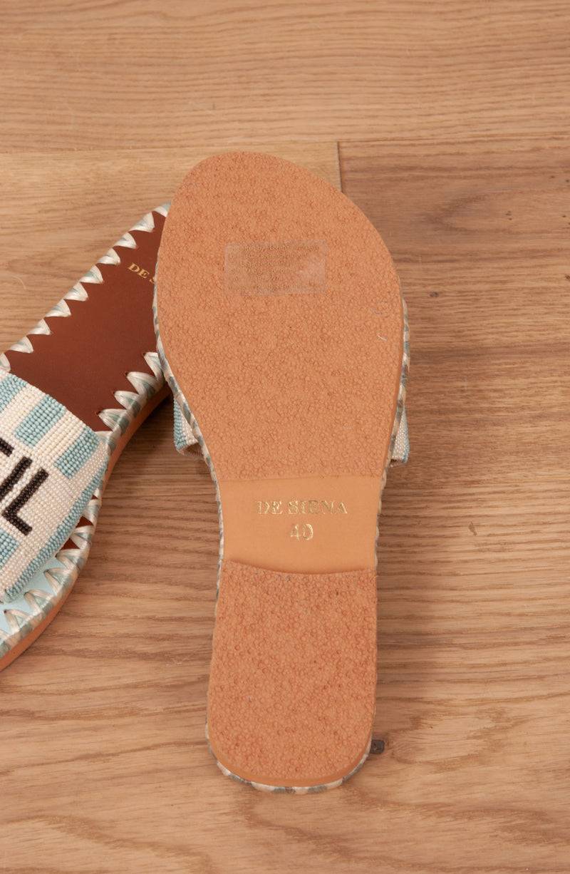 De Siena Sandale Hellblau | Weiß