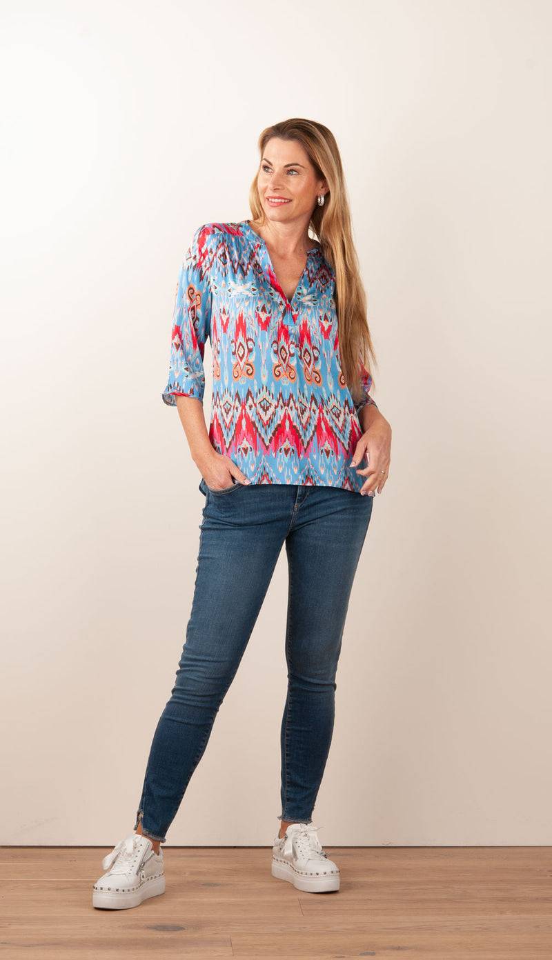 Dea Kudibal Schlupfbluse „Blair“ Blau | Multicolor