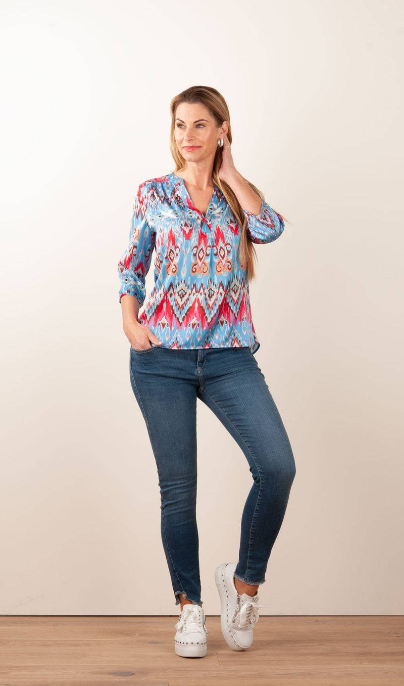 Dea Kudibal Schlupfbluse „Blair“ Blau | Multicolor