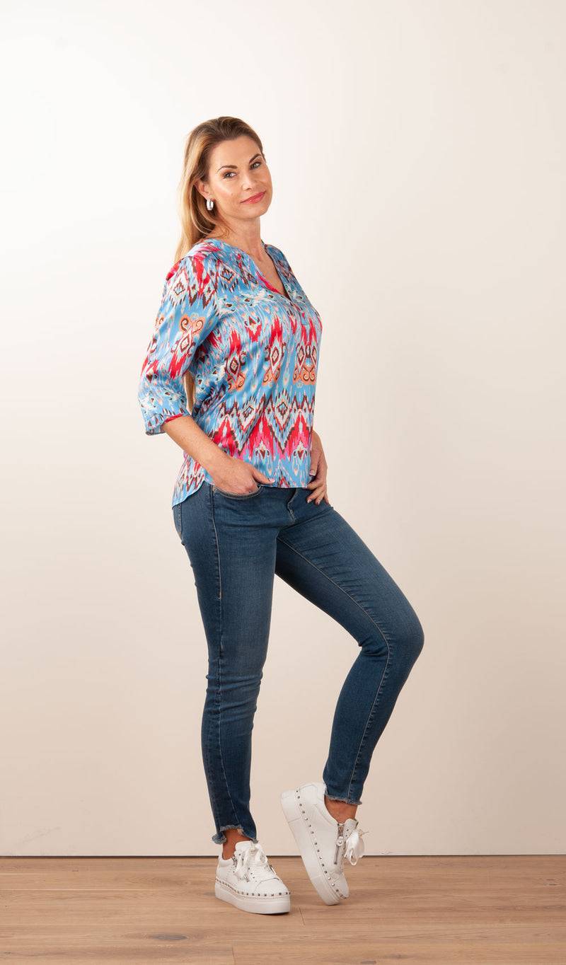 Dea Kudibal Schlupfbluse „Blair“ Blau | Multicolor