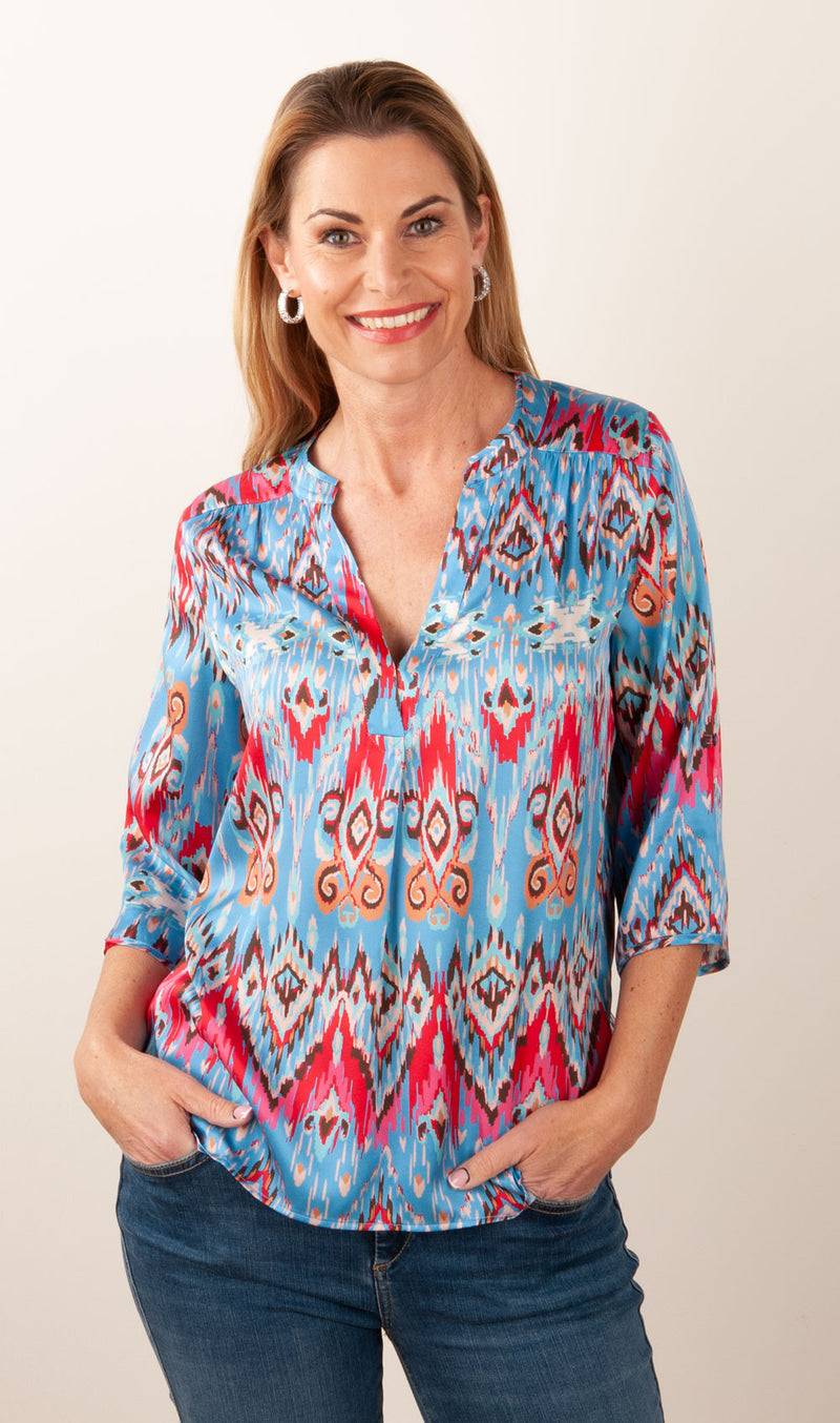 Dea Kudibal Schlupfbluse „Blair“ Blau | Multicolor