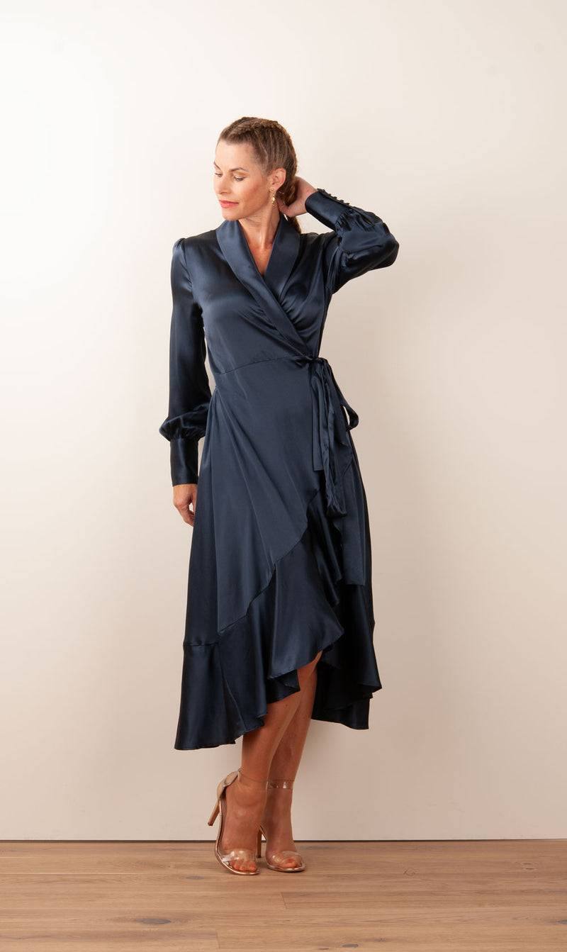 Dea Kudibal Wickelkleid „Vitah“ Dunkelblau