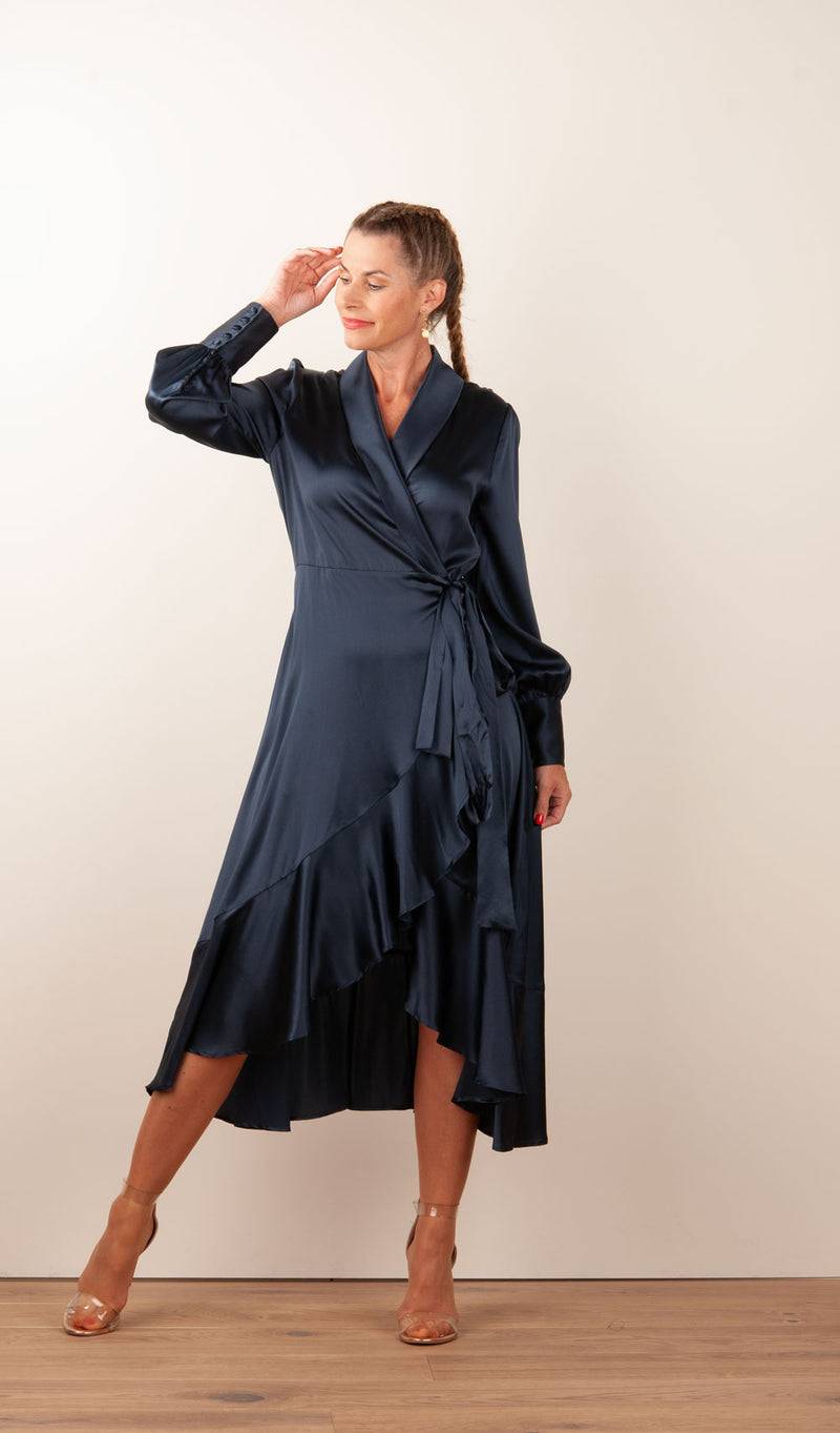 Dea Kudibal Wickelkleid „Vitah“ Dunkelblau