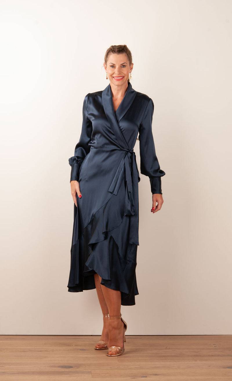 Dea Kudibal Wickelkleid „Vitah“ Dunkelblau