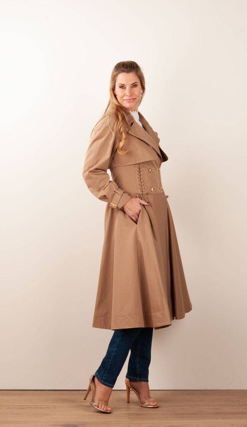 Elisabetta Franchi Trench Coat Camel