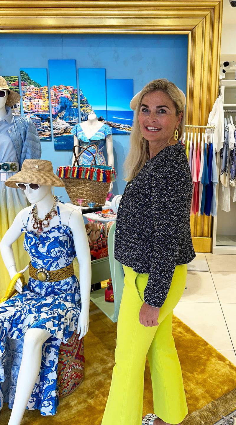 Fleur Bouclé Jacke Dunkelblau | Multicolor