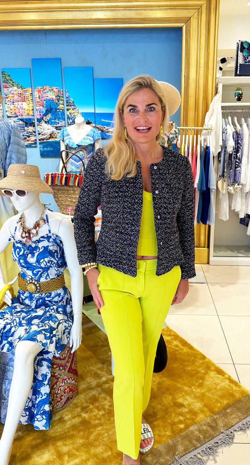 Fleur Bouclé Jacke Dunkelblau | Multicolor