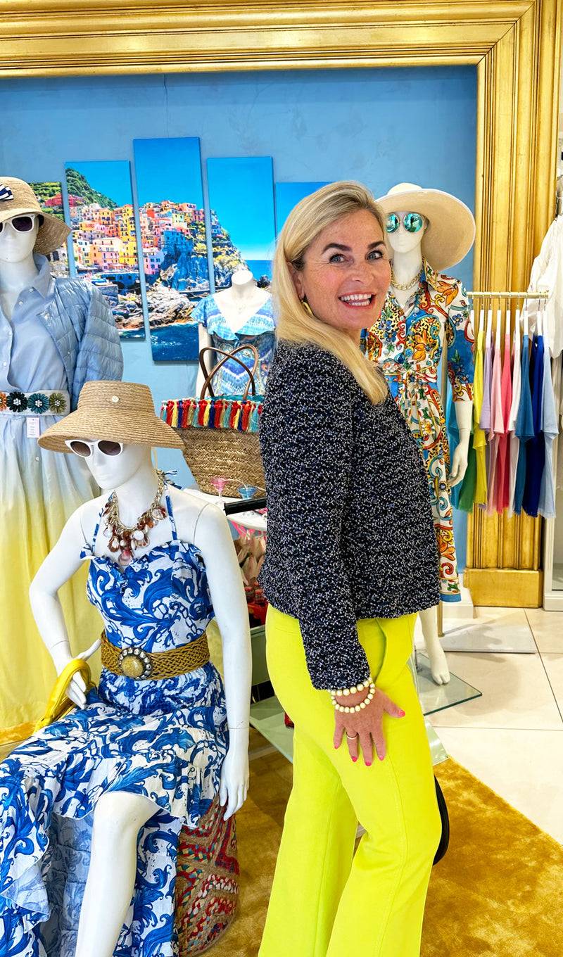 Fleur Bouclé Jacke Dunkelblau | Multicolor