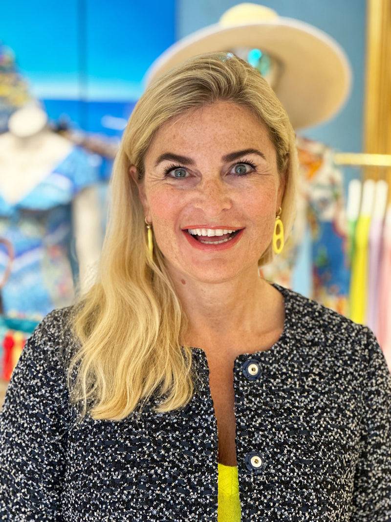 fleur Bouclé Jacke Dunkelblau | Multicolor