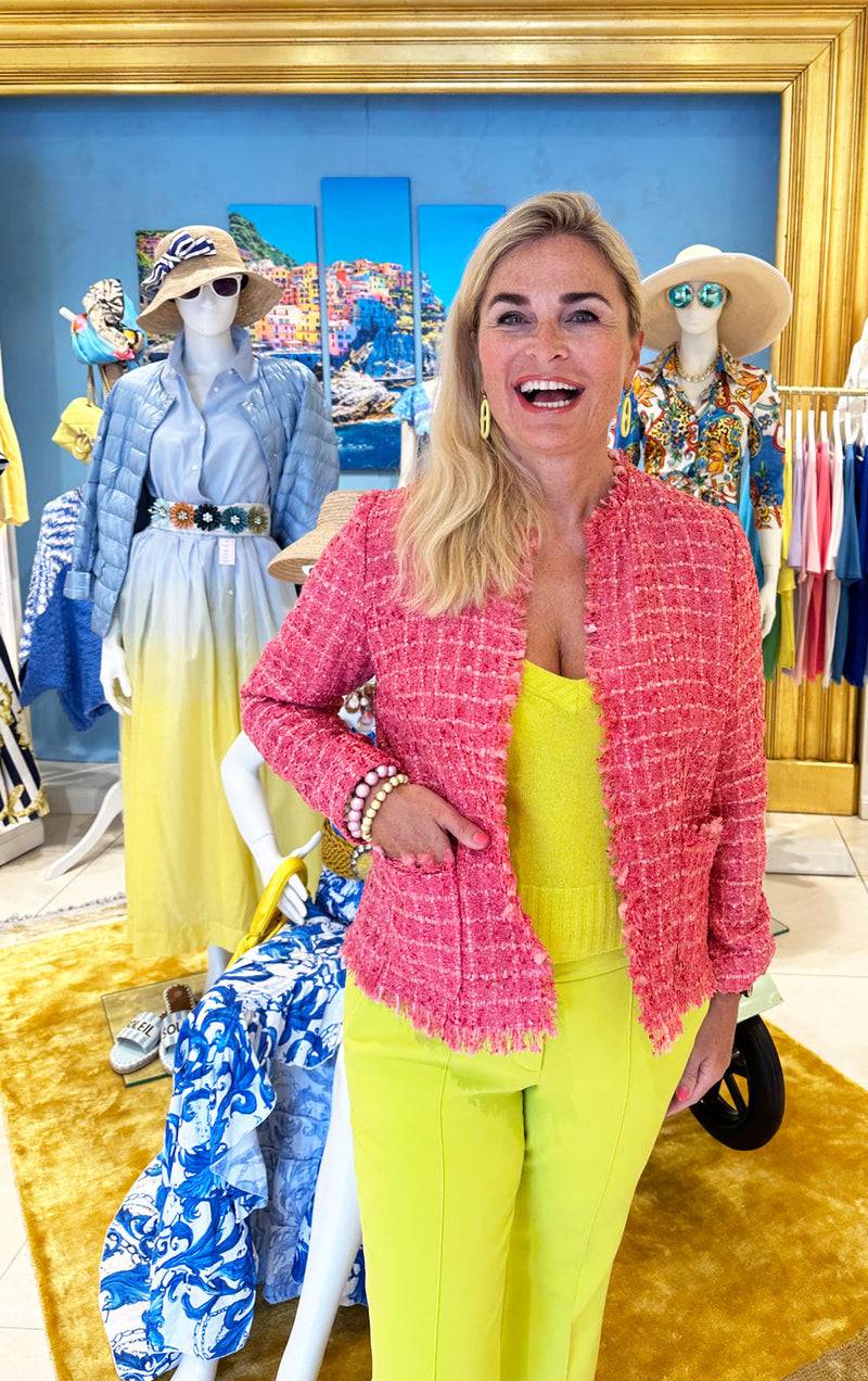 Fleur Bouclé Jacke Koralle