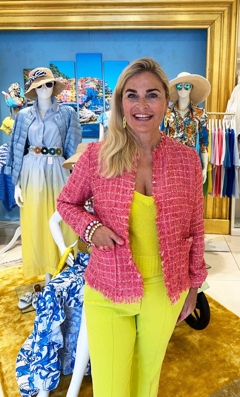 Fleur Bouclé Jacke Koralle