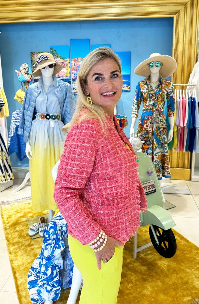 Fleur Bouclé Jacke Koralle