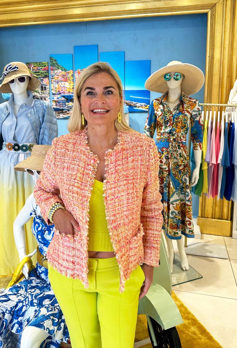 Fleur Bouclé Jacke Koralle | Gelb